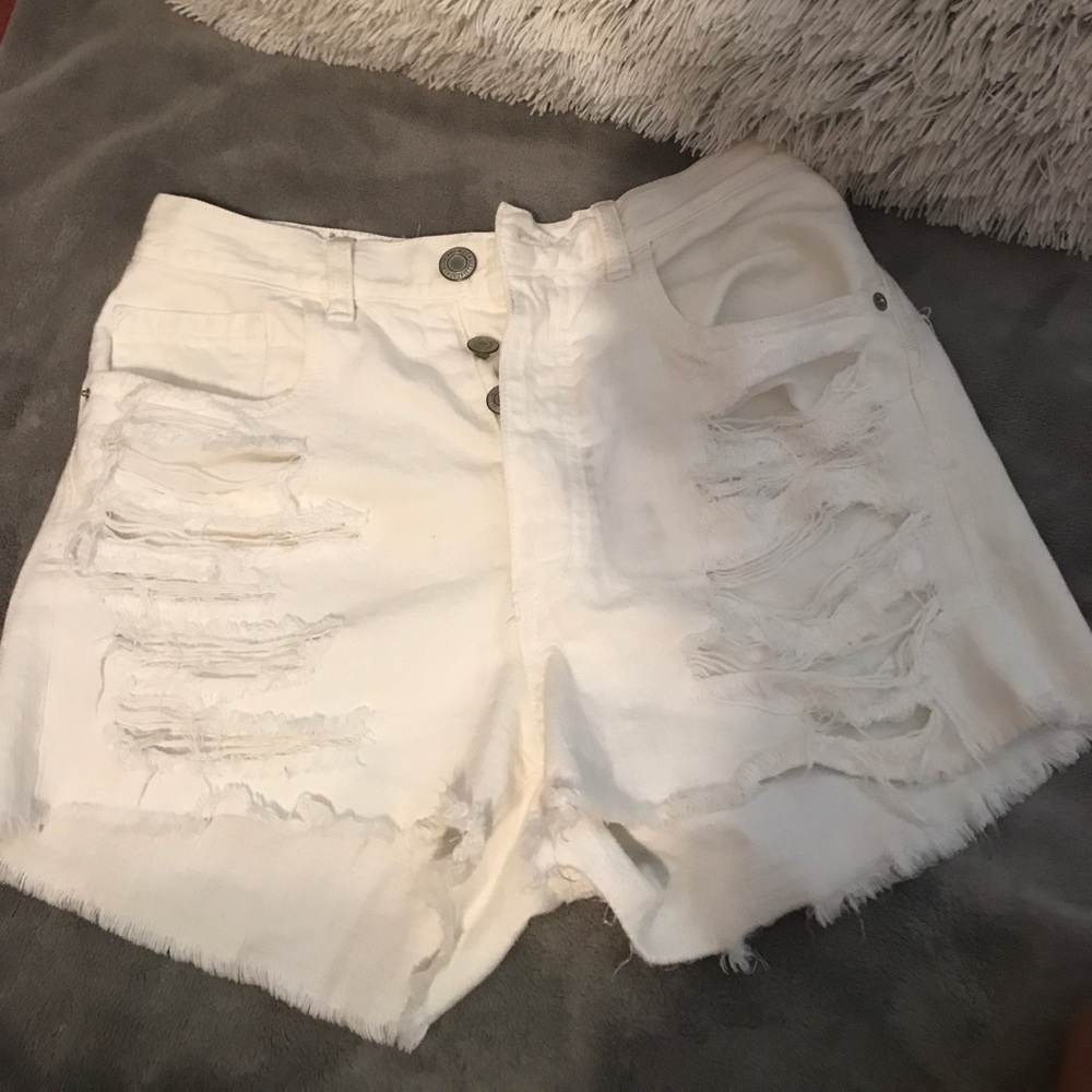 White High Waisted Shorts